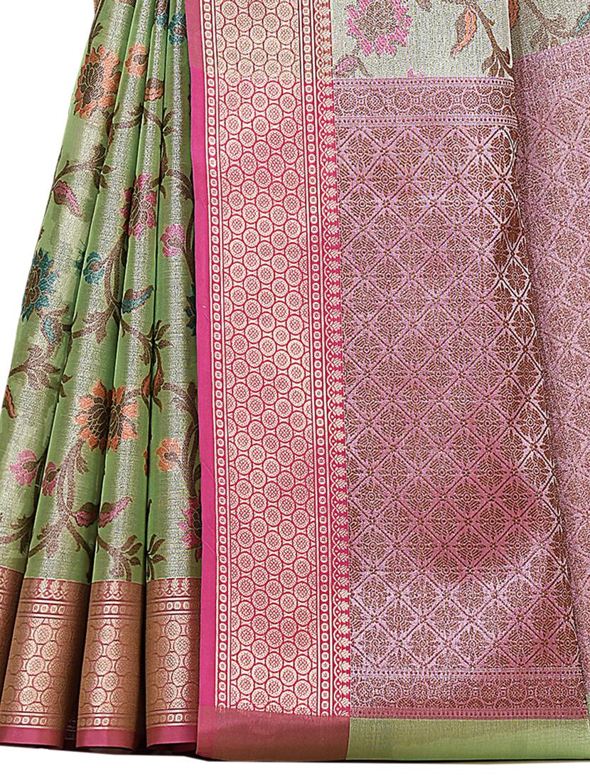 zari work banarasi saree with blouse - 18178618 - Standard Image - 3