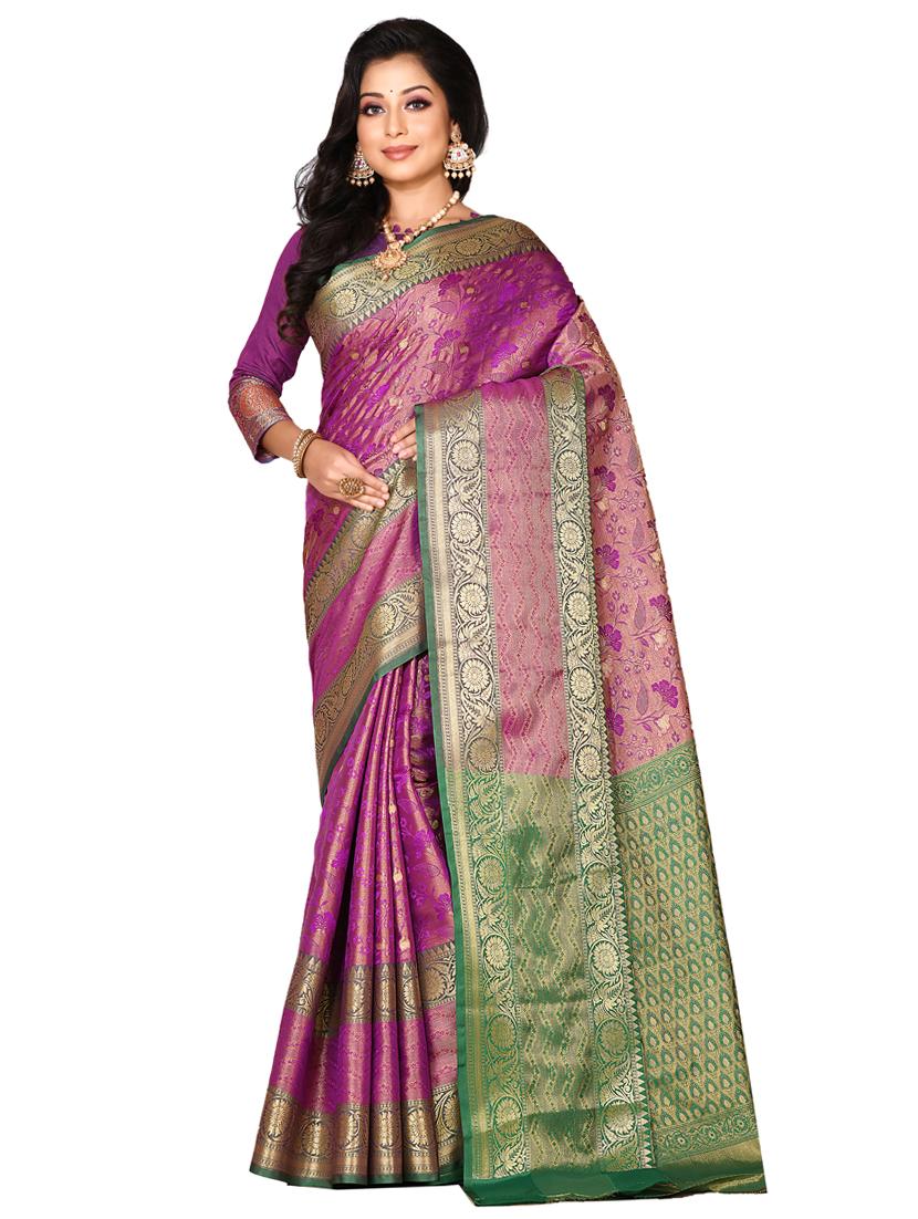 zari work kanjivaram saree with blouse - 18178624 - Zoom Image - 0