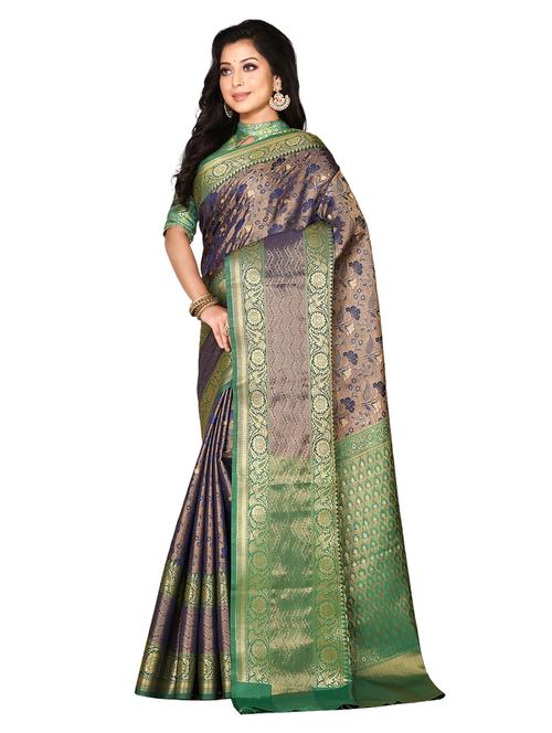 zari work kanjivaram saree with blouse - 18178626 - Standard Image - 0