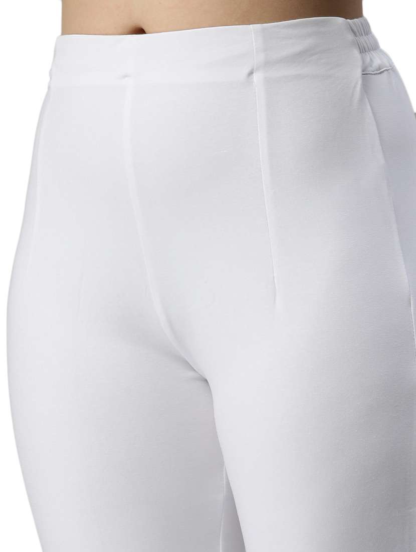 white cotton tapered pant - 18178789 -  Standard Image - 3