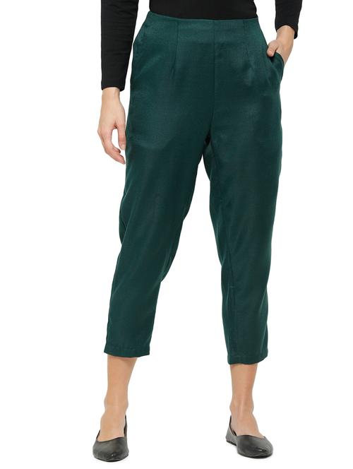 green rayon trousers - 18178810 - Standard Image - 0