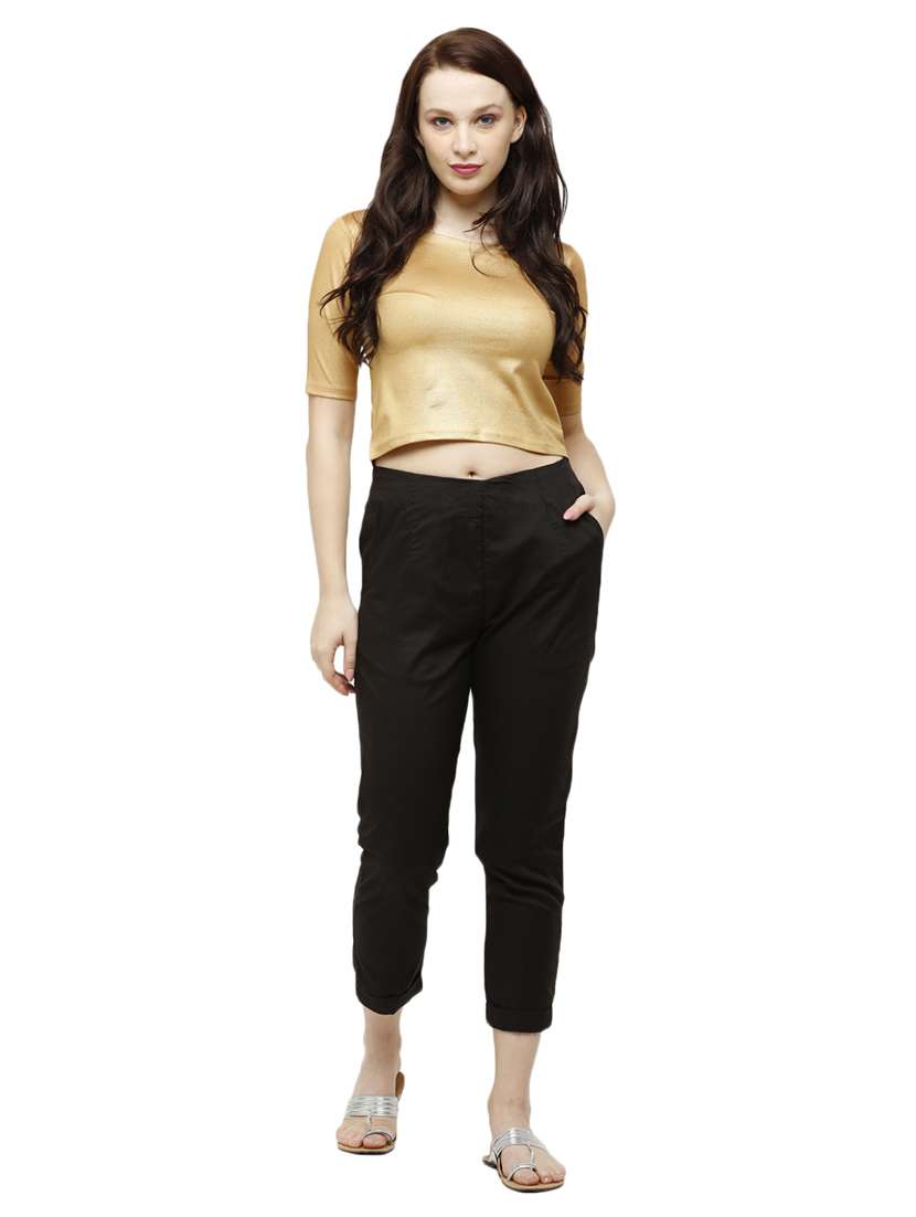 black viscose straight tapered pant - 18178816 -  Standard Image - 3
