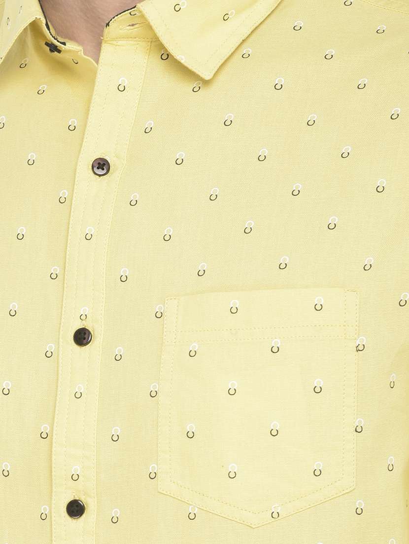 yellow solid casual shirt - 18178848 - Standard Image - 5