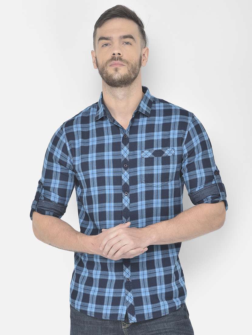mens checks casual shirt