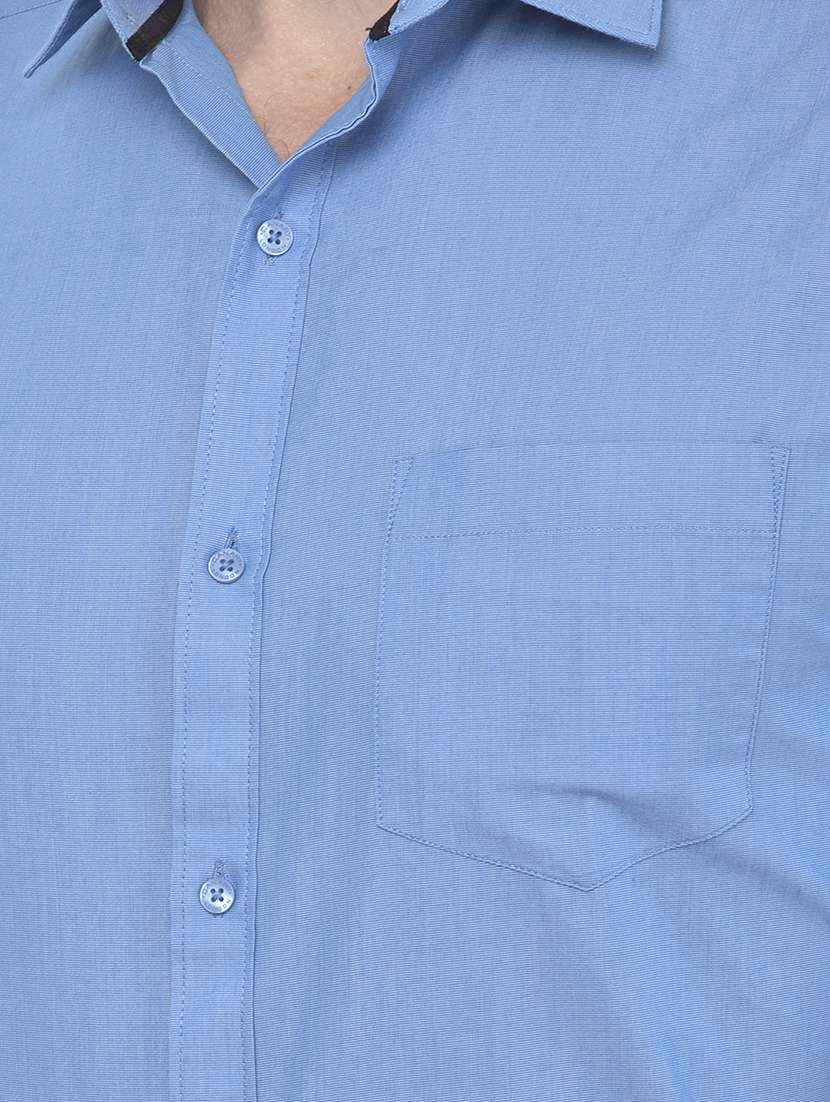 light blue solid formal shirt - 18178871 -  Standard Image - 5