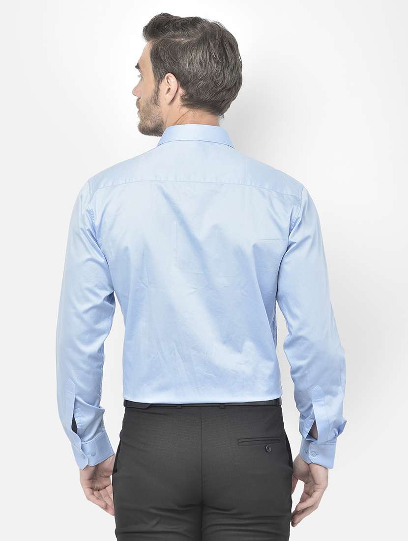 light blue solid formal shirt - 18178872 - Standard Image - 3