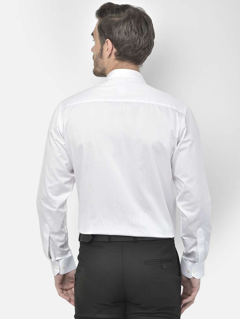white solid formal shirt - 18178873 -  Standard Image - 3