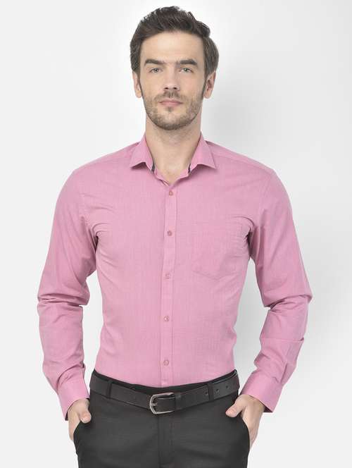 pink solid formal shirt - 18178877 -  Standard Image - 0