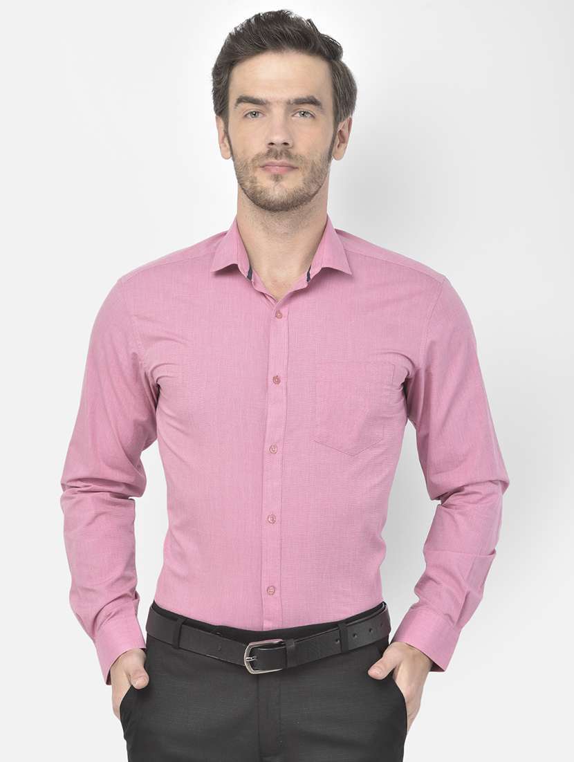 pink solid formal shirt - 18178877 -  Zoom Image - 0
