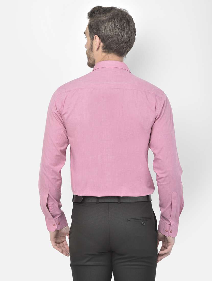 pink solid formal shirt - 18178877 - Standard Image - 3