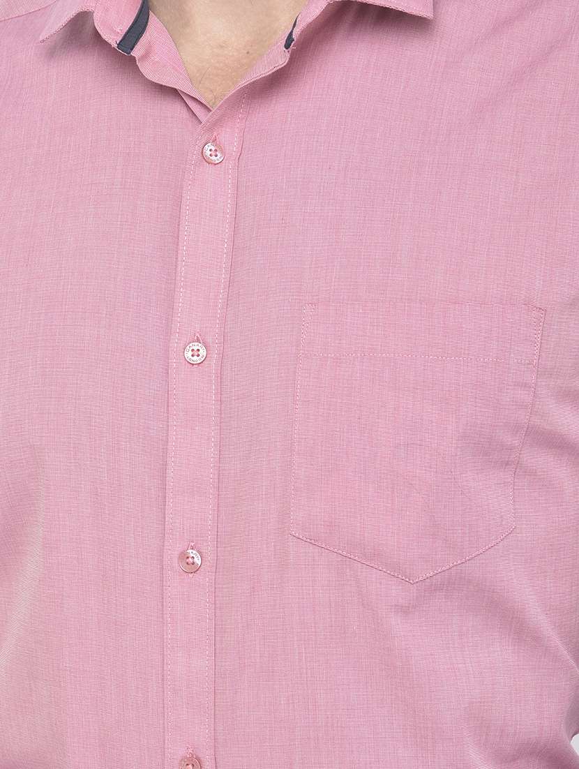 pink solid formal shirt - 18178877 - Standard Image - 5