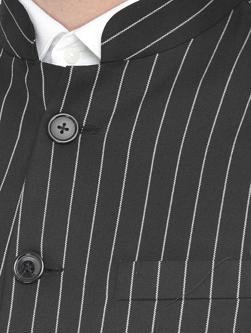 black stripe classic nehru jacket - 18178891 - Standard Image - 5