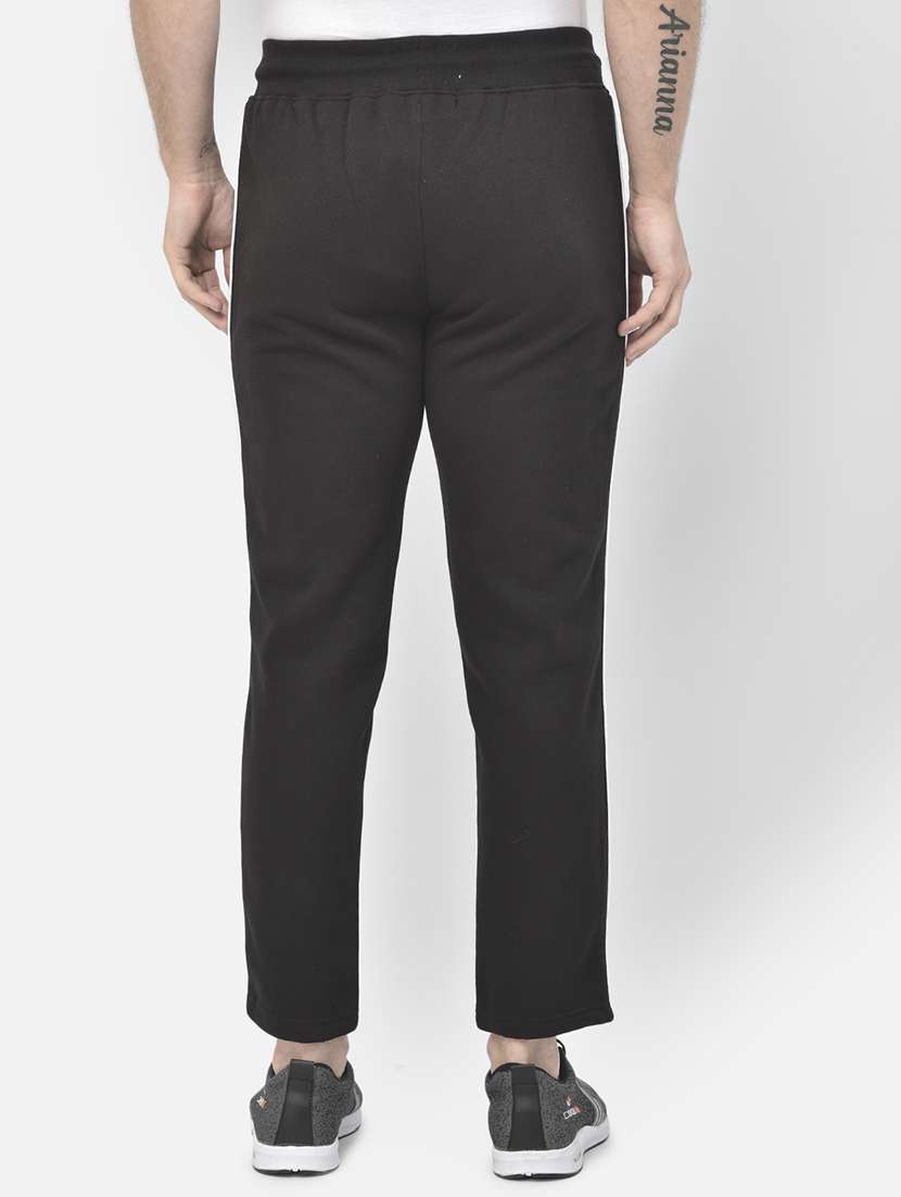 black solid full length track pant - 18178932 - Standard Image - 3