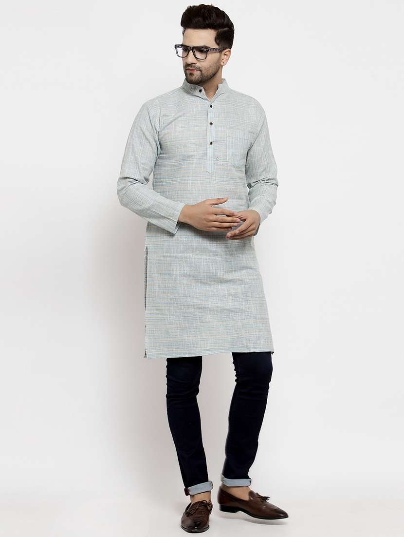 light solid cotton long kurtas kurta - 18179167 -  Standard Image - 3