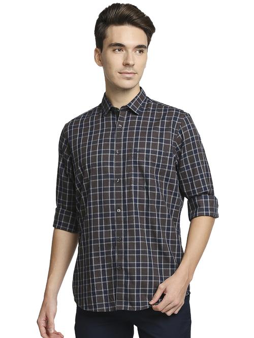 blue checkered casual shirt - 18180065 - Standard Image - 0