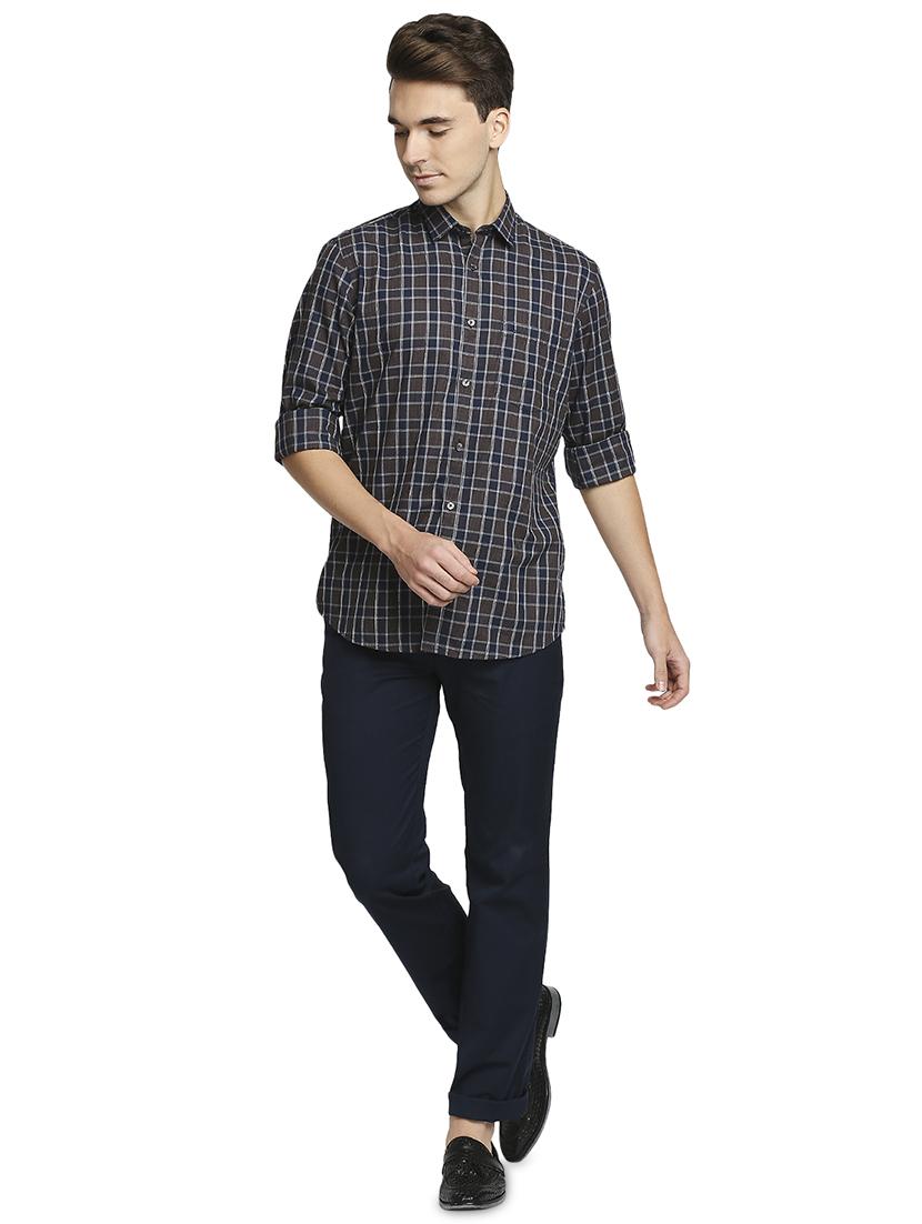 blue checkered casual shirt - 18180065 - Standard Image - 3