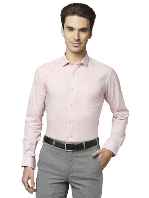 pink solid formal shirt - 18180147 - Standard Image - 0