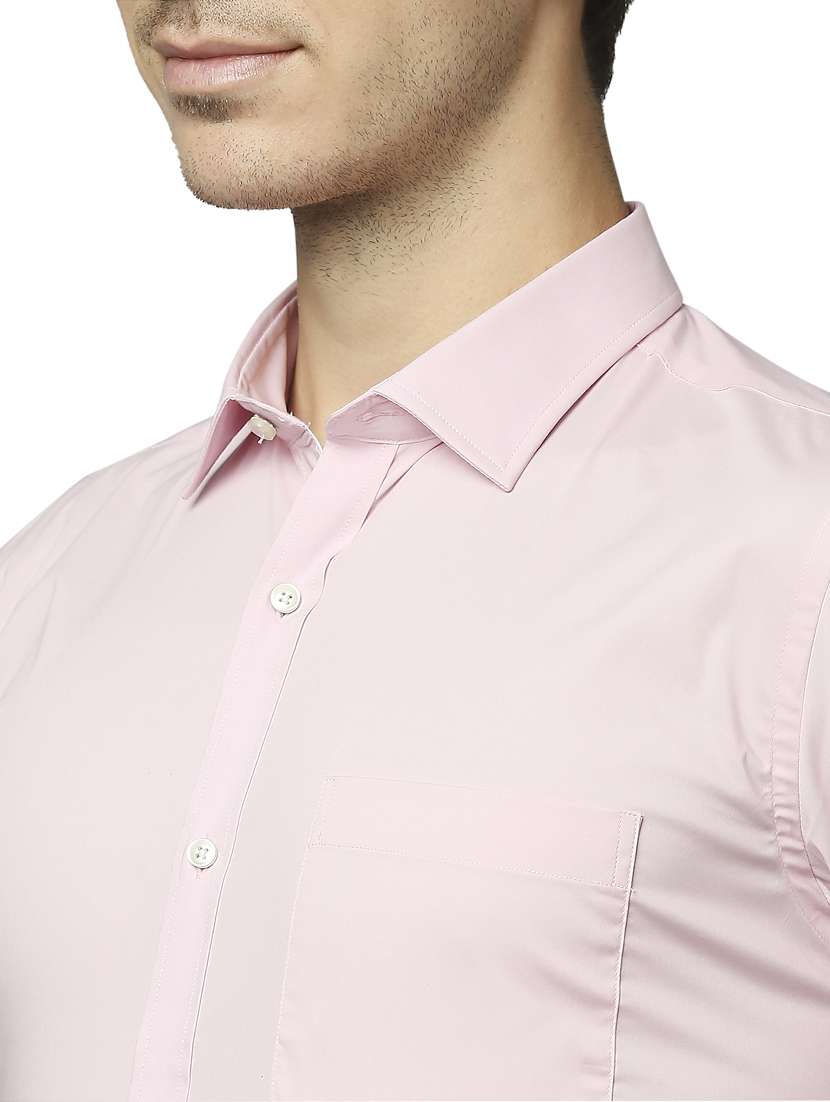 pink solid formal shirt - 18180147 - Standard Image - 5