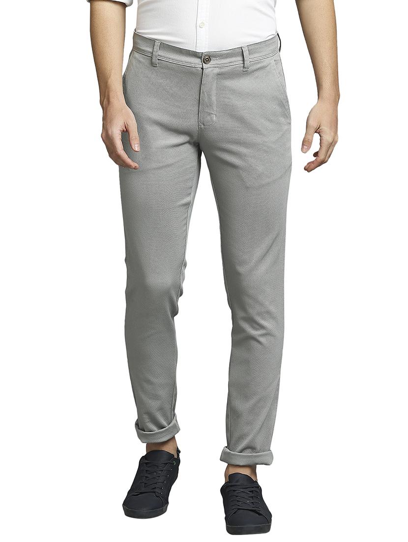 green solid flat front casual trouser - 18180364 - Zoom Image - 0