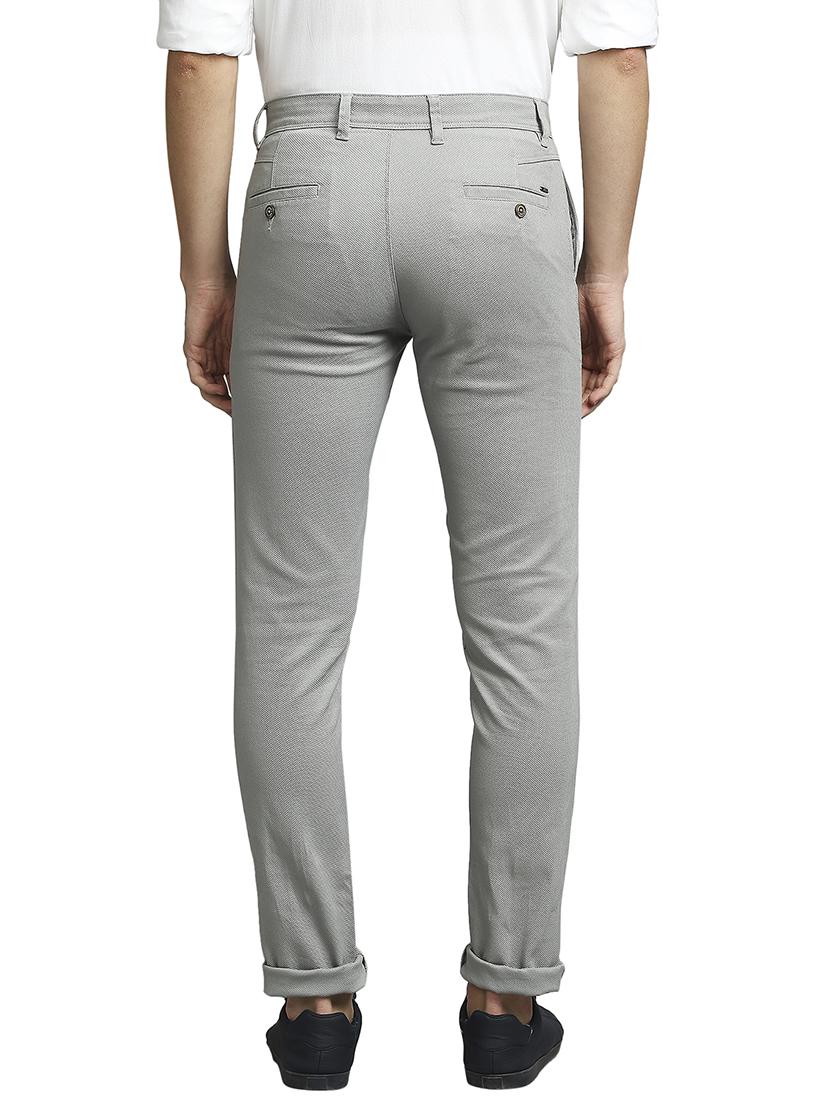 green solid flat front casual trouser - 18180364 - Standard Image - 3