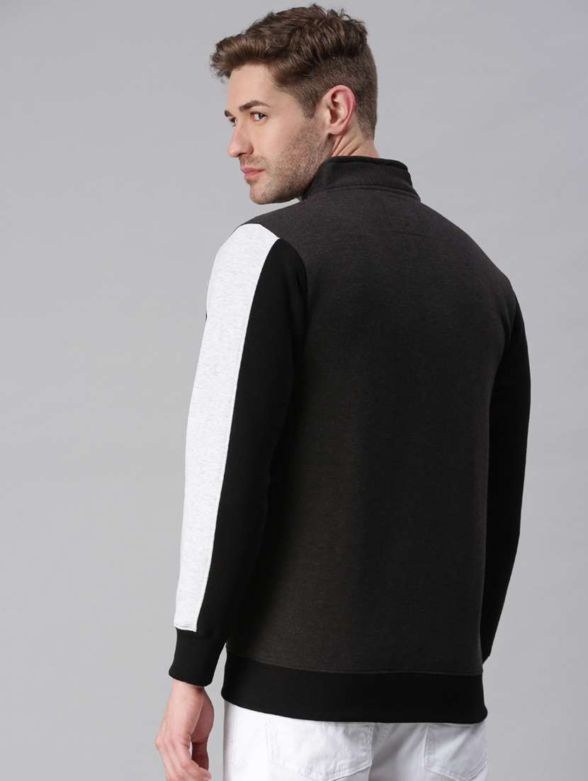 grey printed zip-up casual jacket - 18180689 -  Standard Image - 3