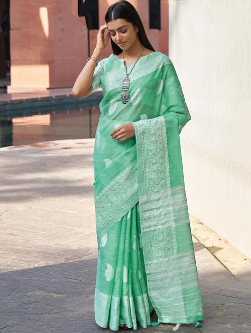 self design zari work woven saree with blouse - 18181444 - Standard Image - 0