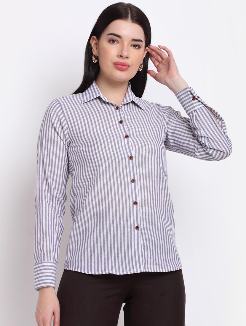 long sleeved striped shirt - 18182242 - Zoom Image - 0
