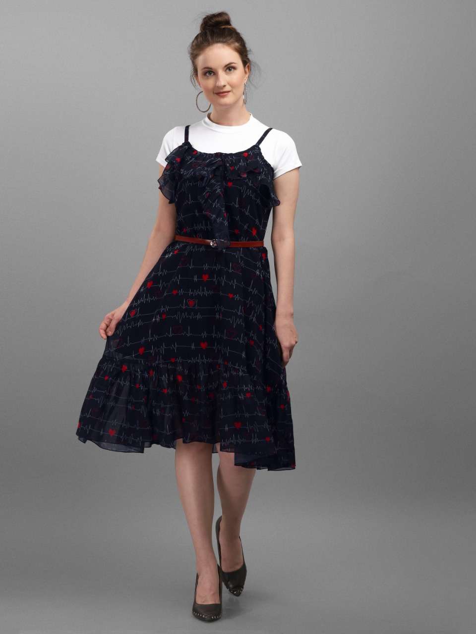 Buy online Red Heart One Piece Dress from western wear for Women