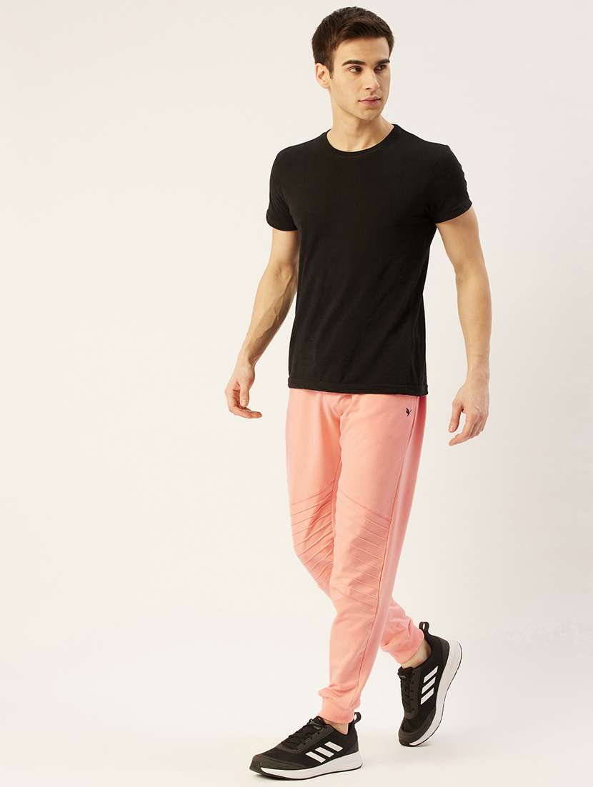 peach solid joggers track pant - 18182745 -  Standard Image - 3