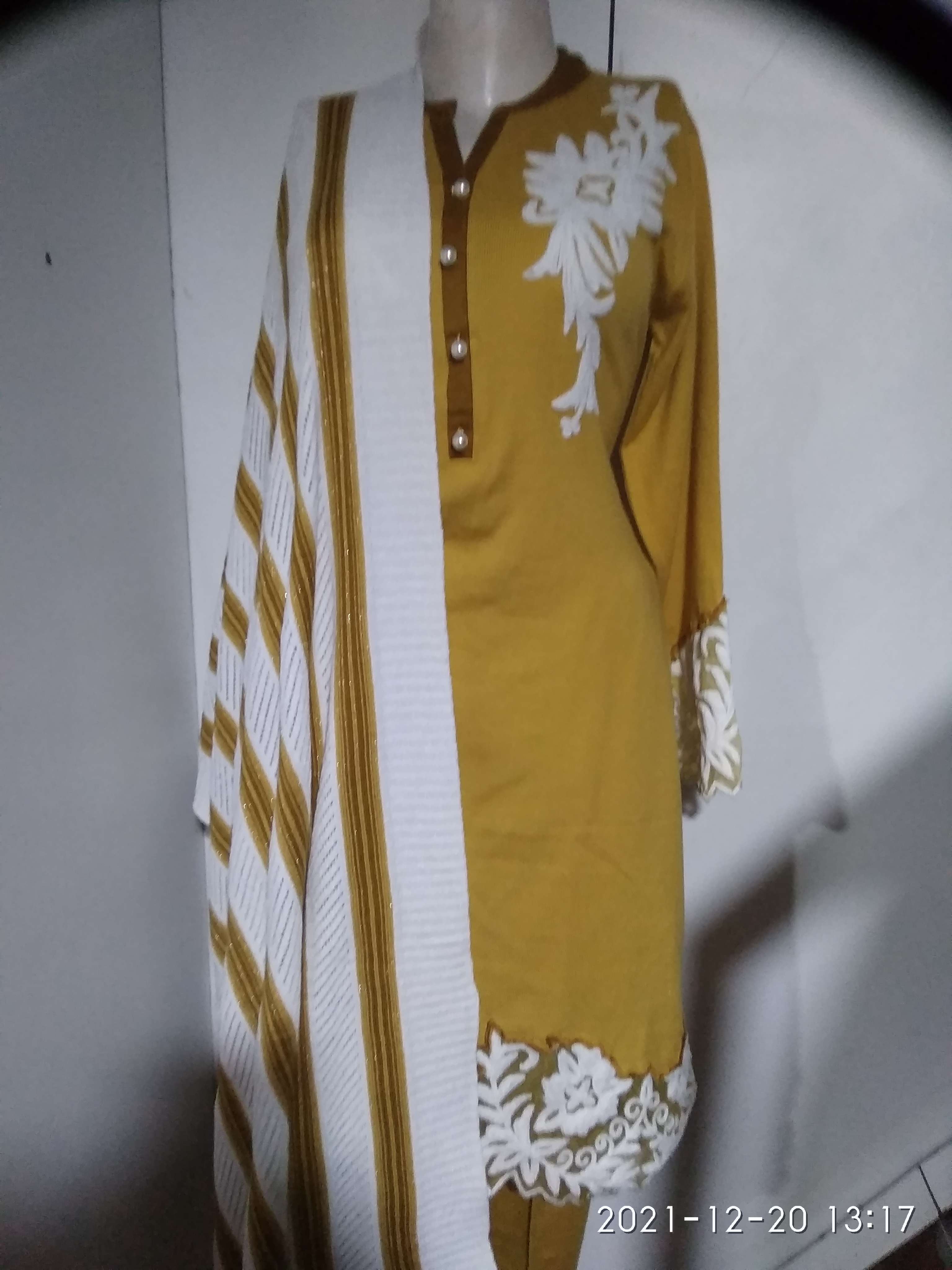 Buy online Woolen Kurti Pant Yellow Colour Free from winter wear