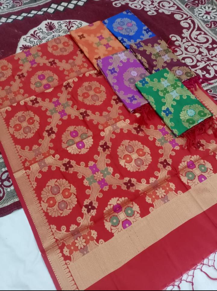duppata silk red colors  - 18183305 -  Zoom Image - 0