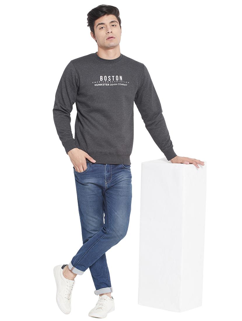 grey chest-printed sweatshirt - 18183369 - Standard Image - 3