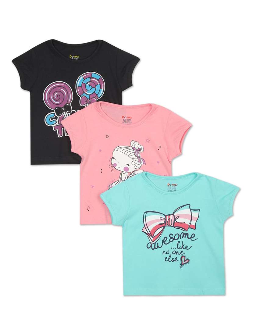 set of 3 pcs printed regular tee