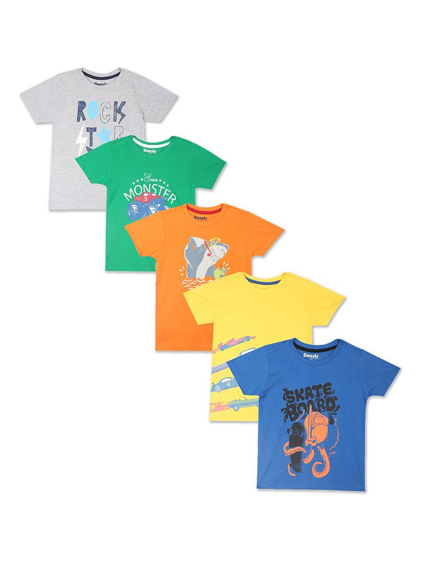 set of 5 pcs printed regular tee - 18183460 -  Zoom Image - 0