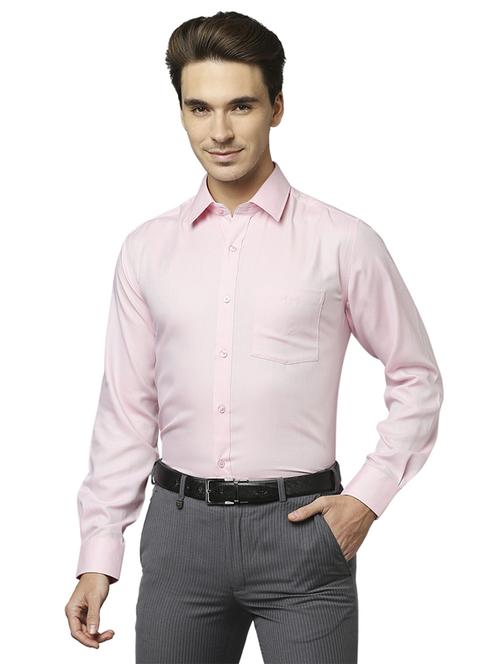pink solid formal shirt - 18185857 - Standard Image - 0