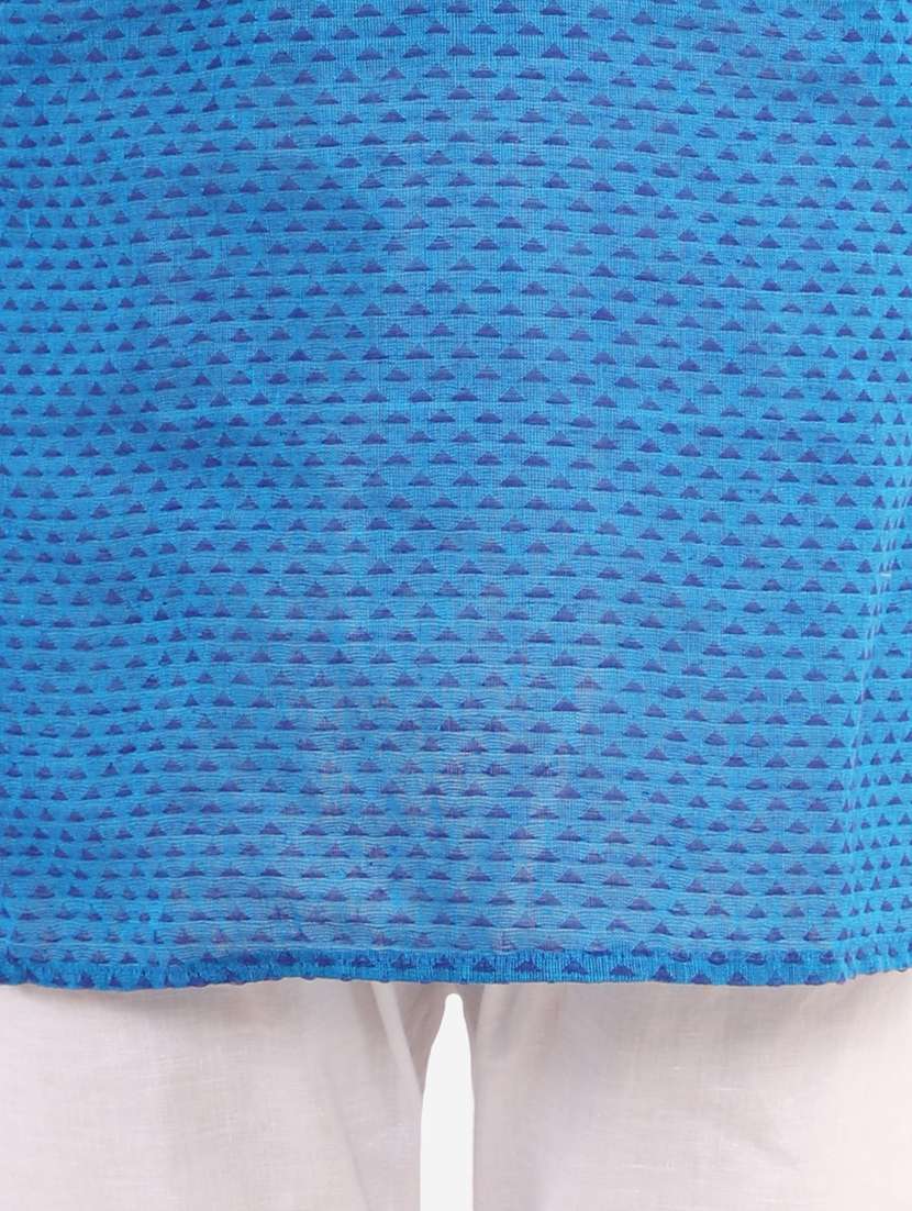 blue printed kurta pajama set - 18185948 - Standard Image - 3