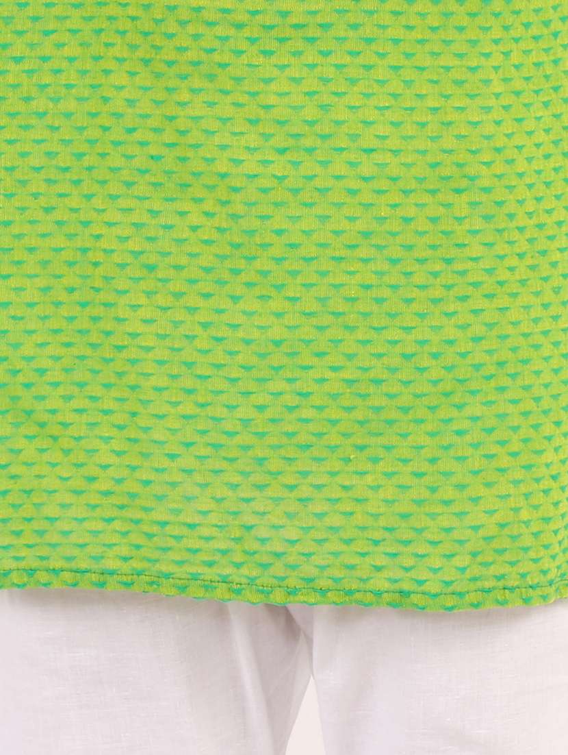 green printed kurta set - 18185950 -  Standard Image - 3