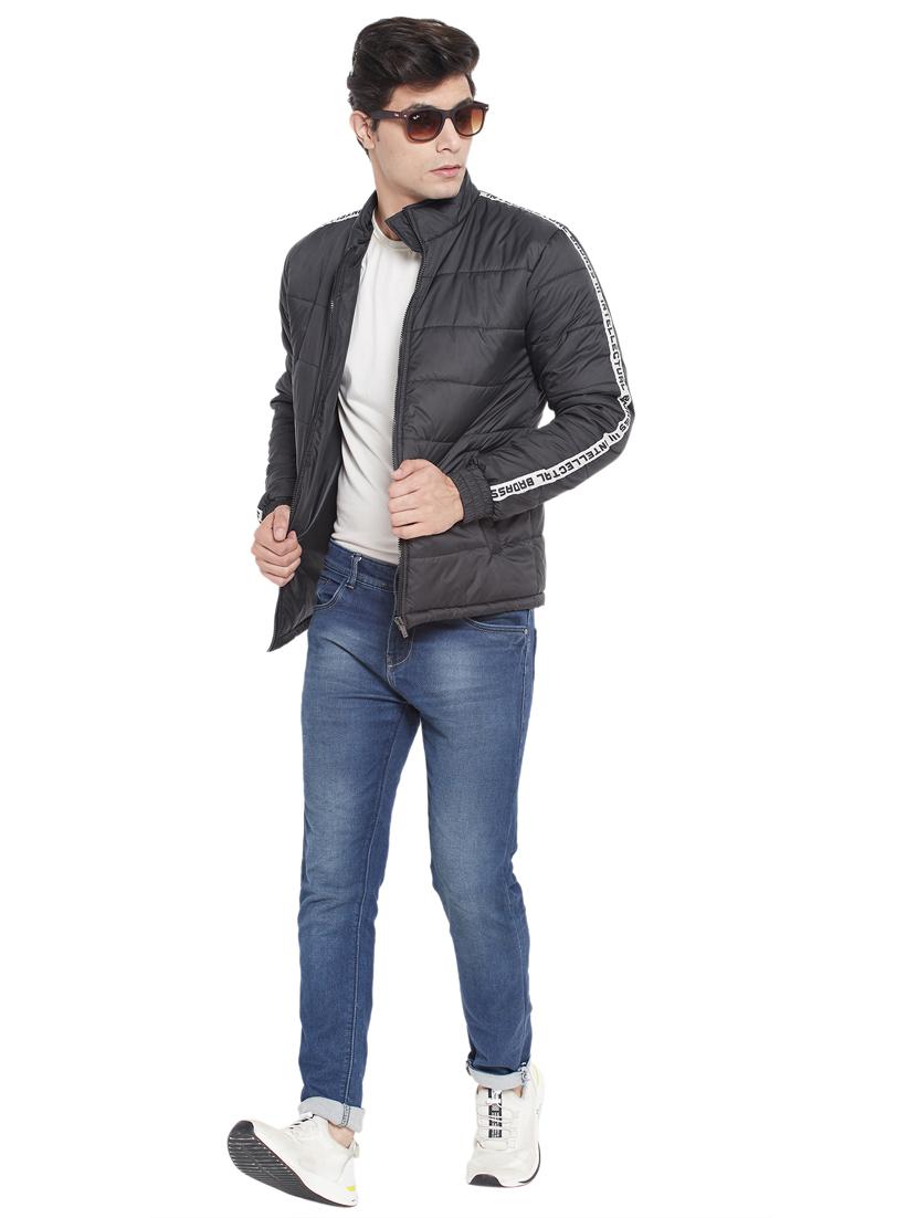black solid quilted jacket - 18185971 - Standard Image - 3
