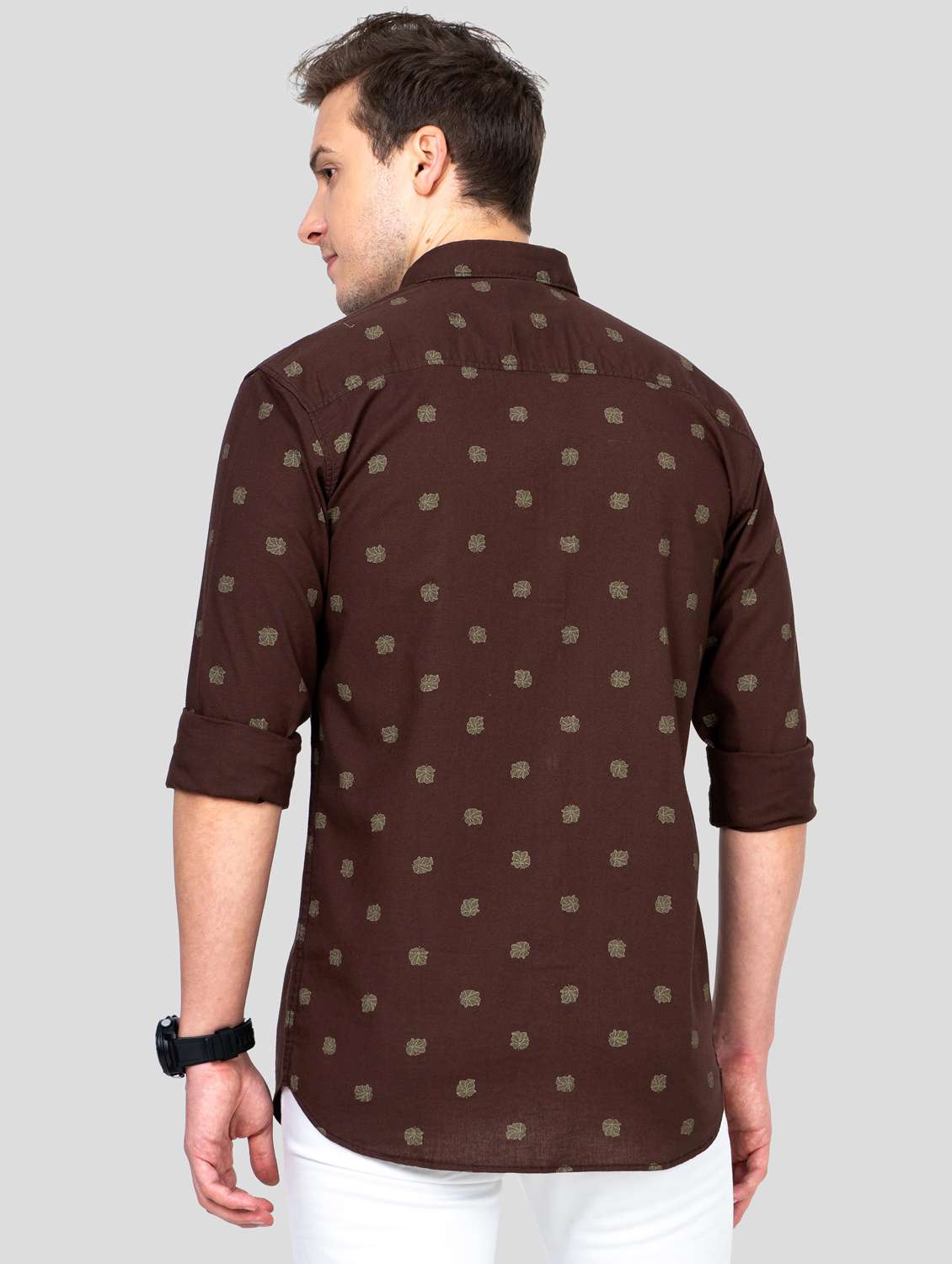 maroon printed casual shirt - 18186548 -  Standard Image - 3