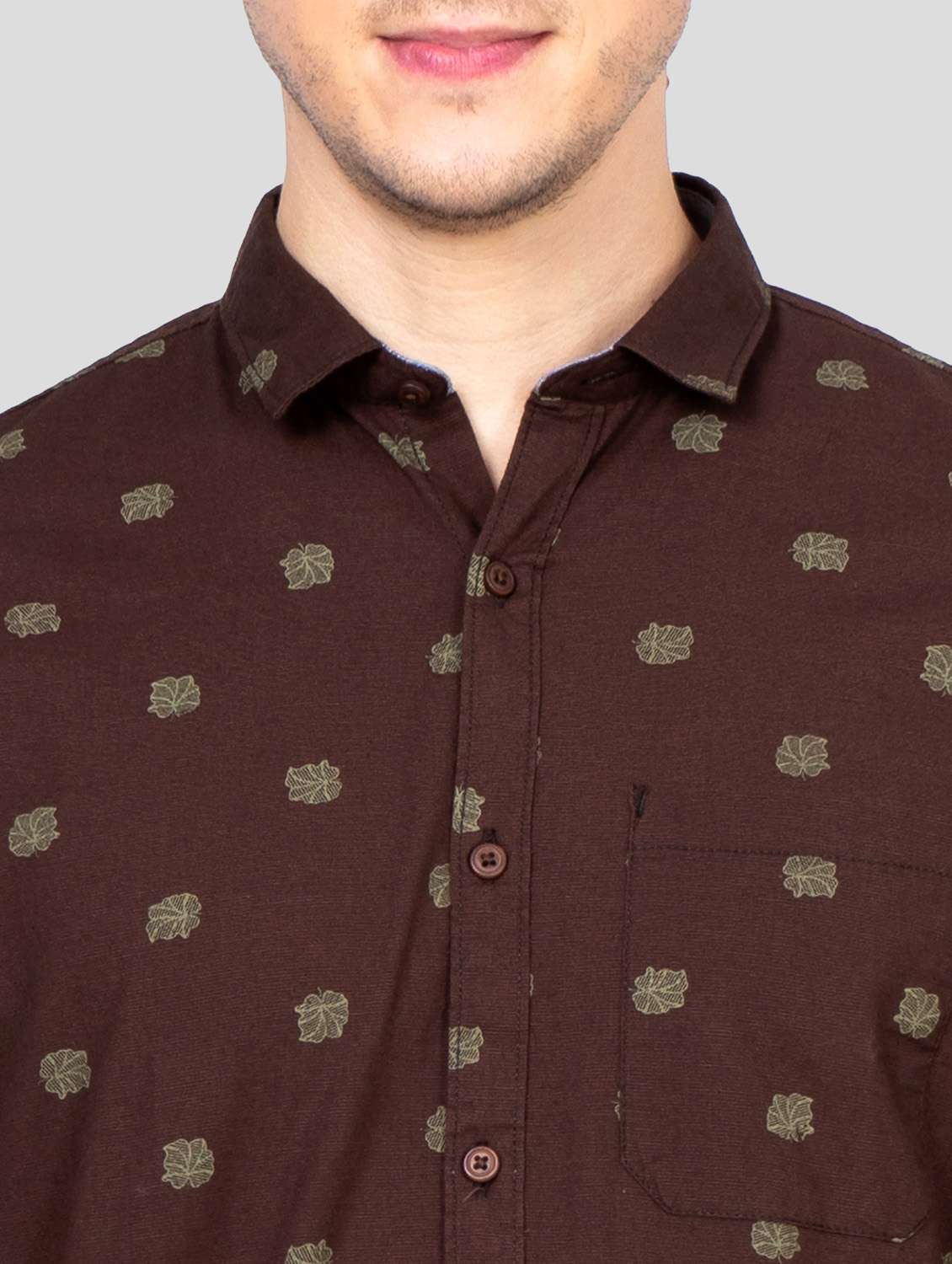 maroon printed casual shirt - 18186548 -  Standard Image - 5