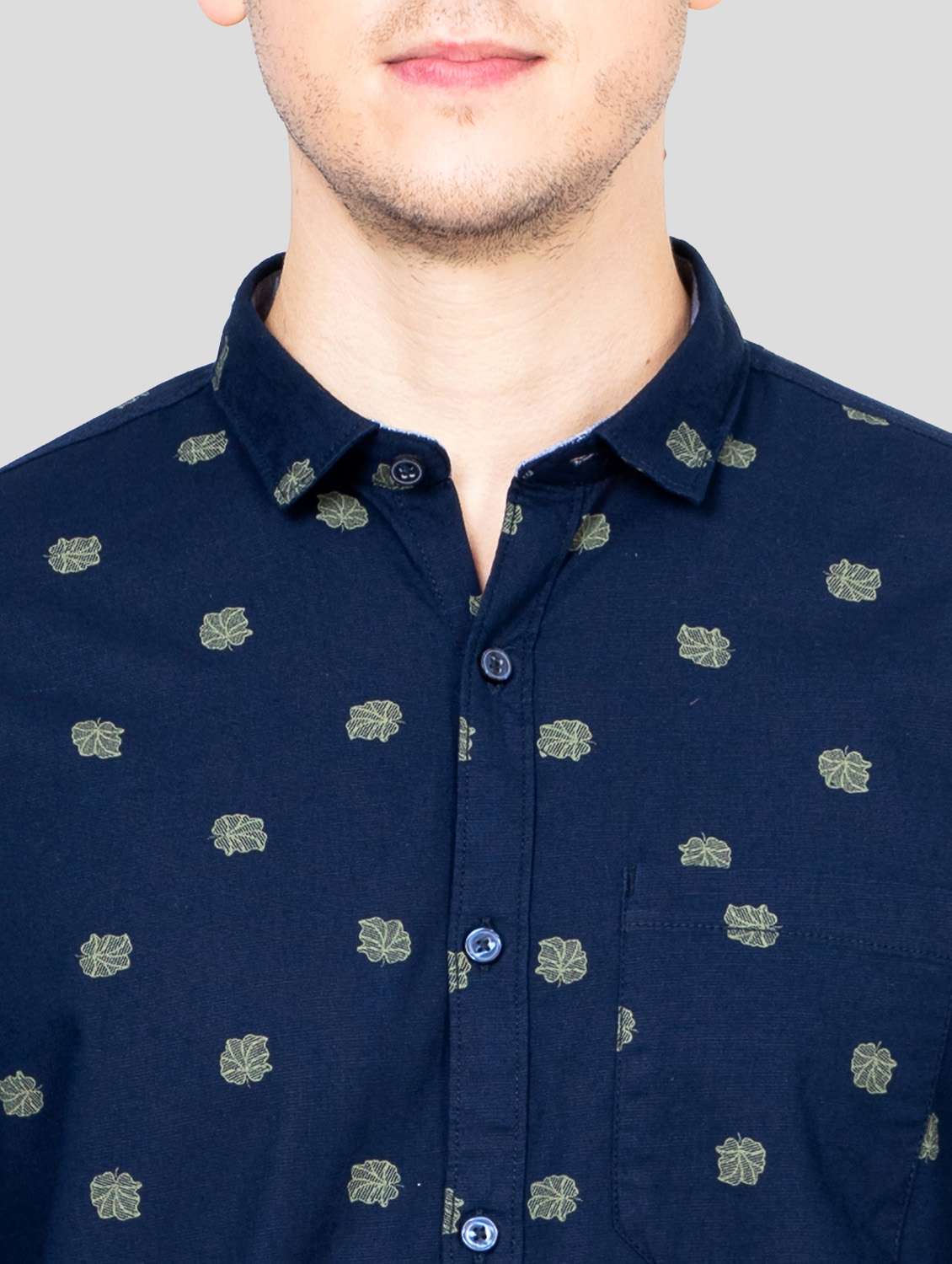 navy blue printed casual shirt - 18186564 -  Standard Image - 5