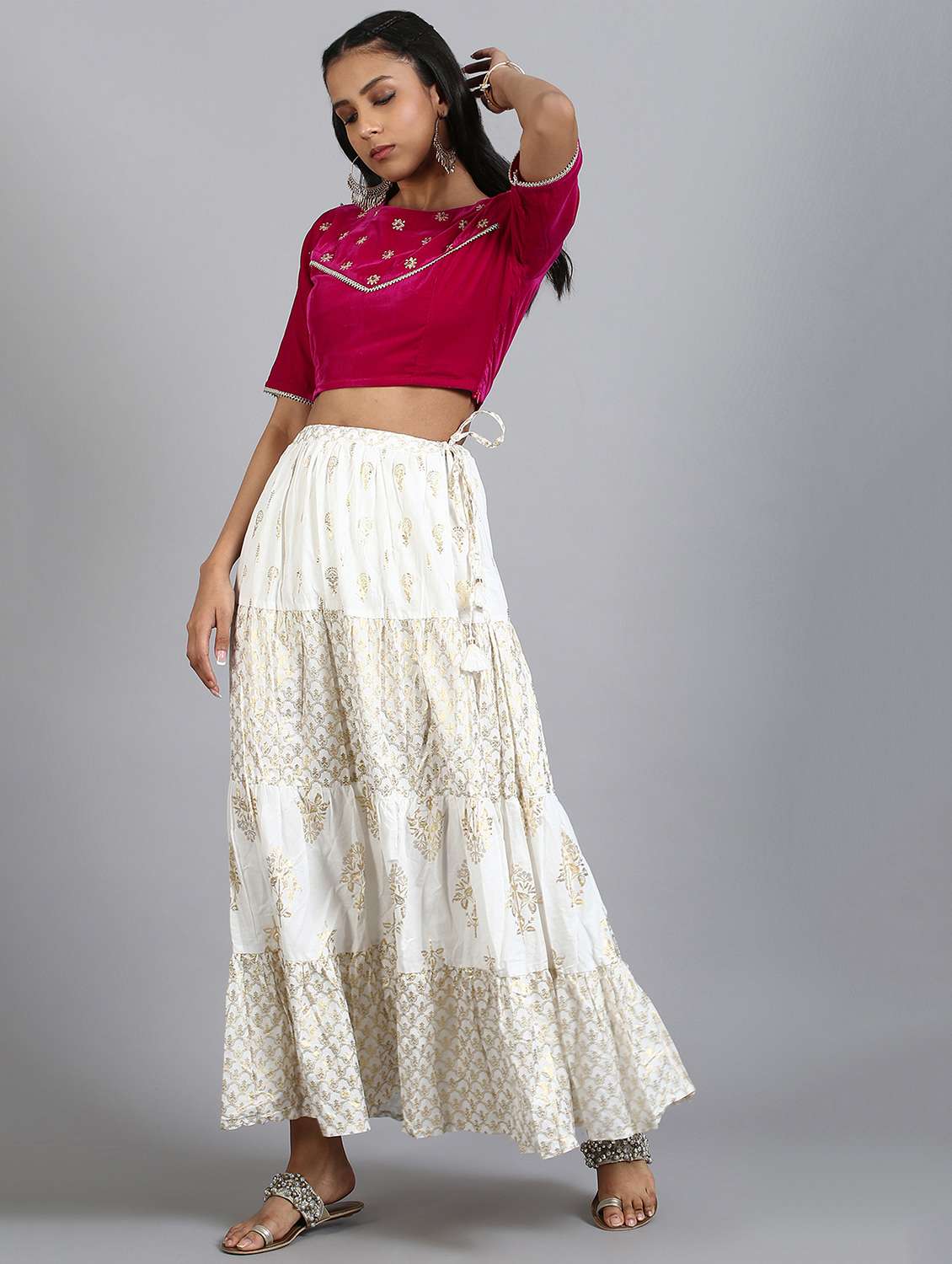 pink velvet embroidered blouse - 18186691 -  Standard Image - 3