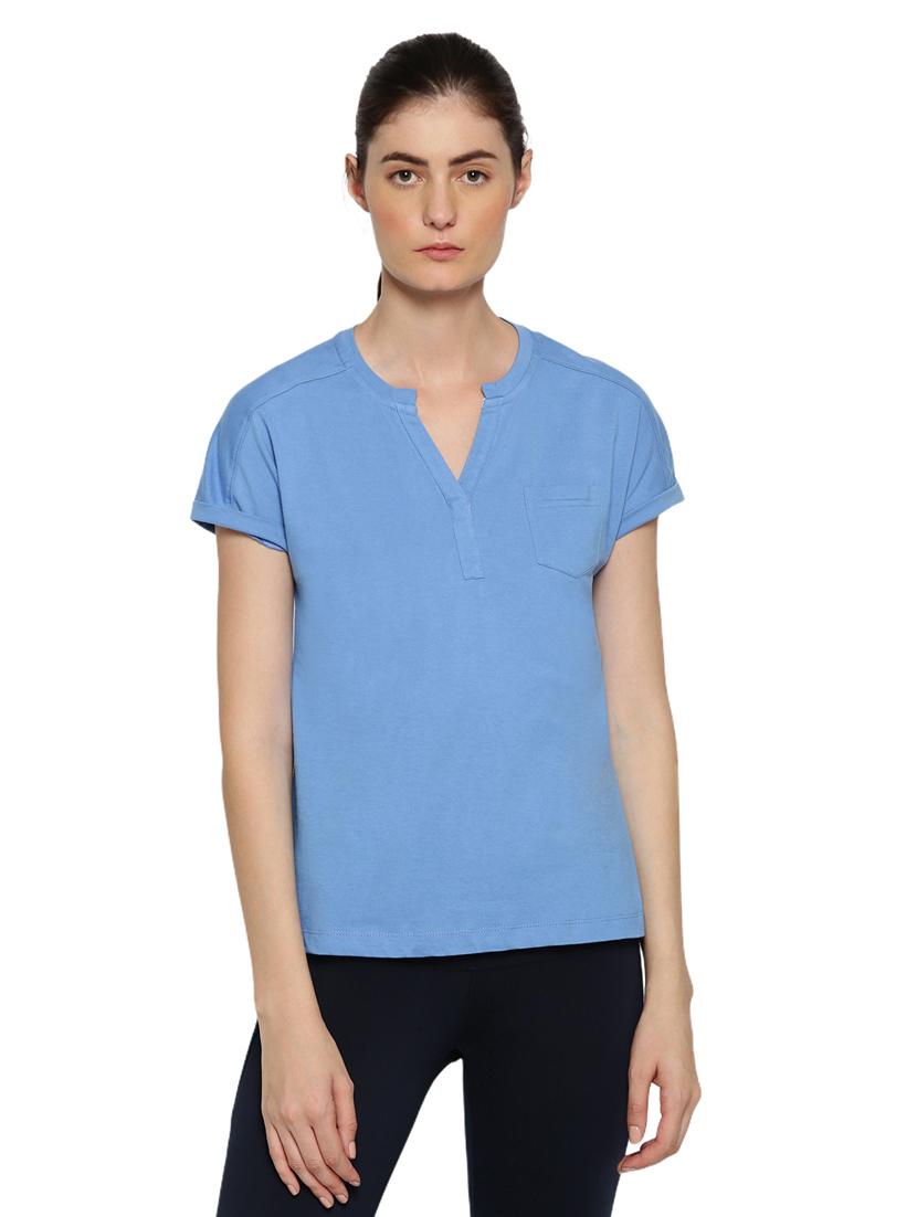 dark blue cotton lycra regular top - 18186946 - Zoom Image - 0
