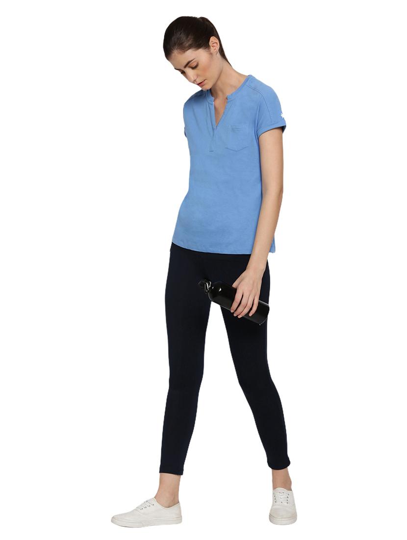 dark blue cotton lycra regular top - 18186946 - Standard Image - 3