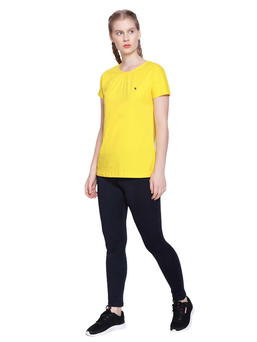 yellow cotton lycra regular top - 18186947 -  Standard Image - 3