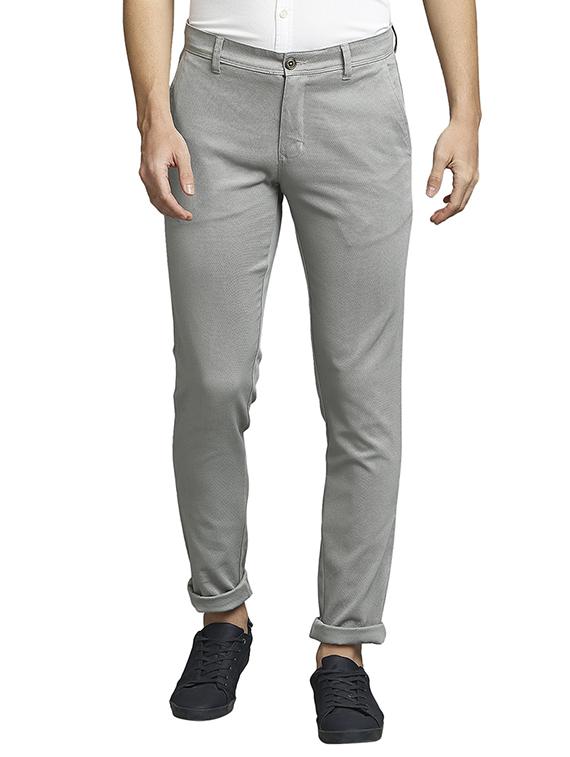 green solid flat front casual trouser - 18186988 - Zoom Image - 0
