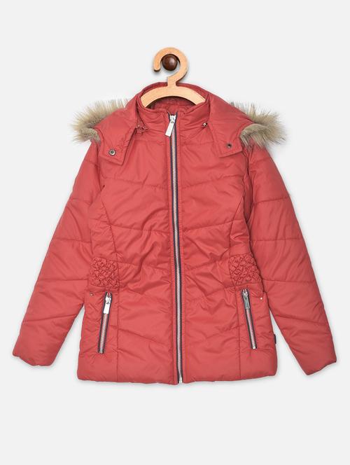 red polyester quilted jackets & coat - 18187045 - Standard Image - 0