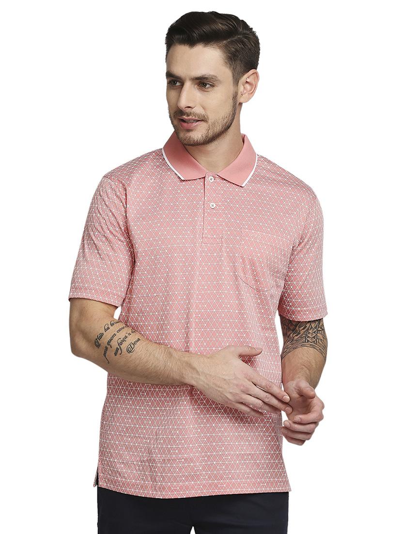 pink printed polo t-shirt - 18187132 - Zoom Image - 0