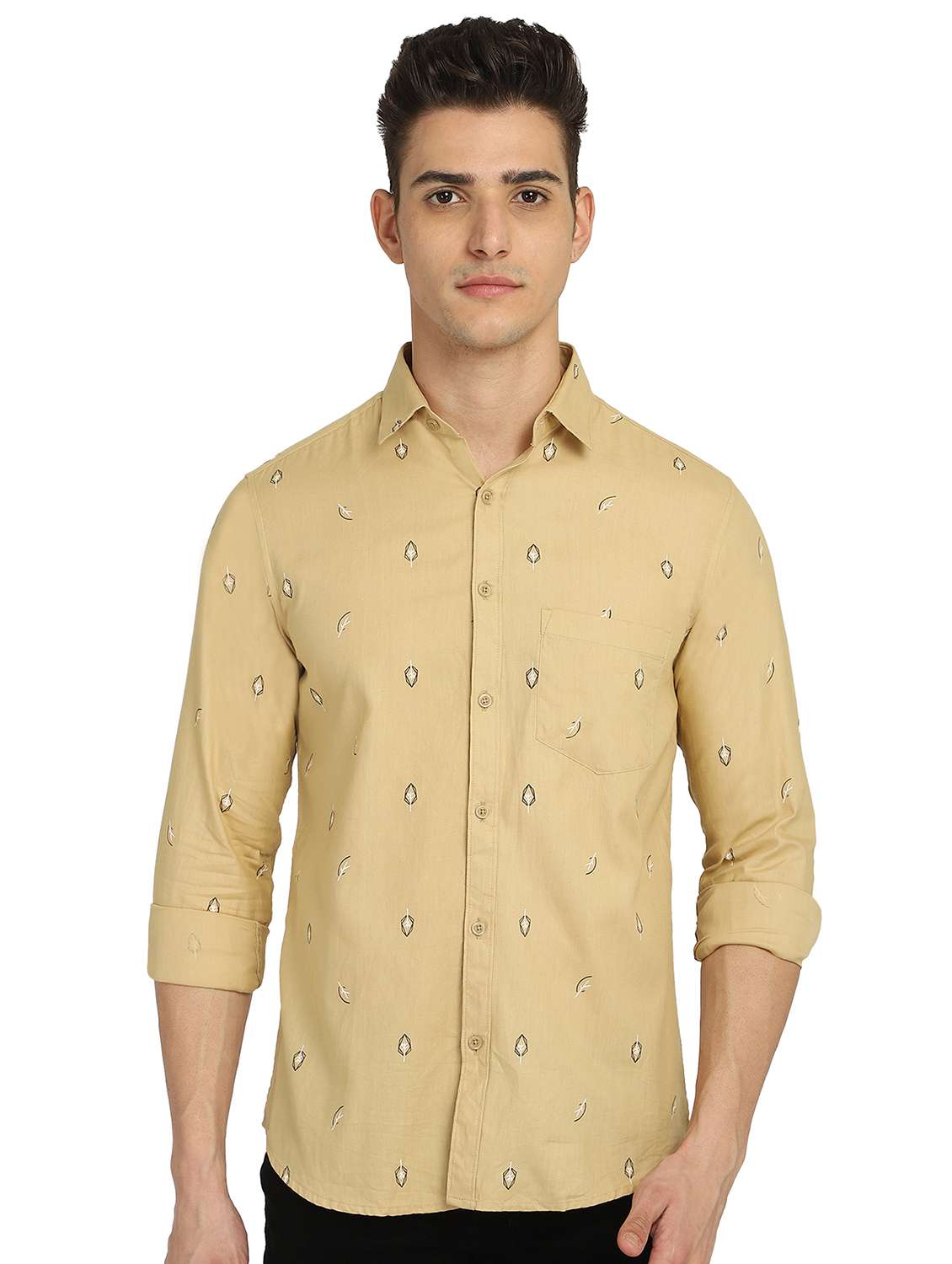 Beige Printed Casual Shirt from shirts 