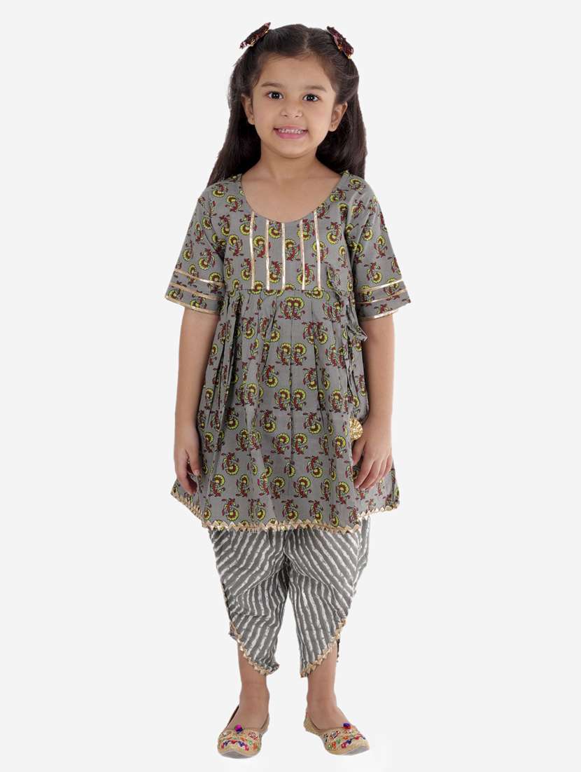grey printed kurta salwar suit set